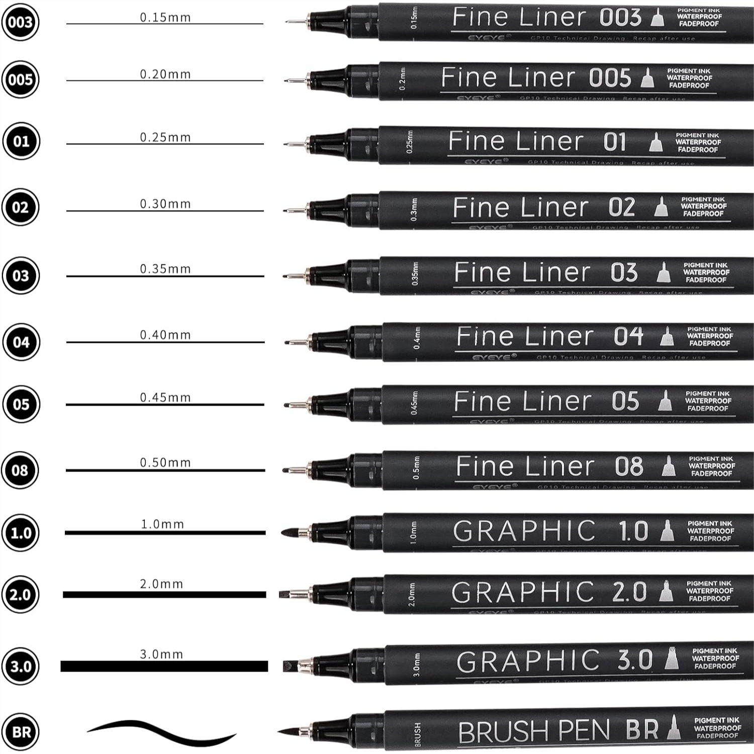 Micro Fineliner Pens Set, 12 B - Archive Box Set recensie en prijs