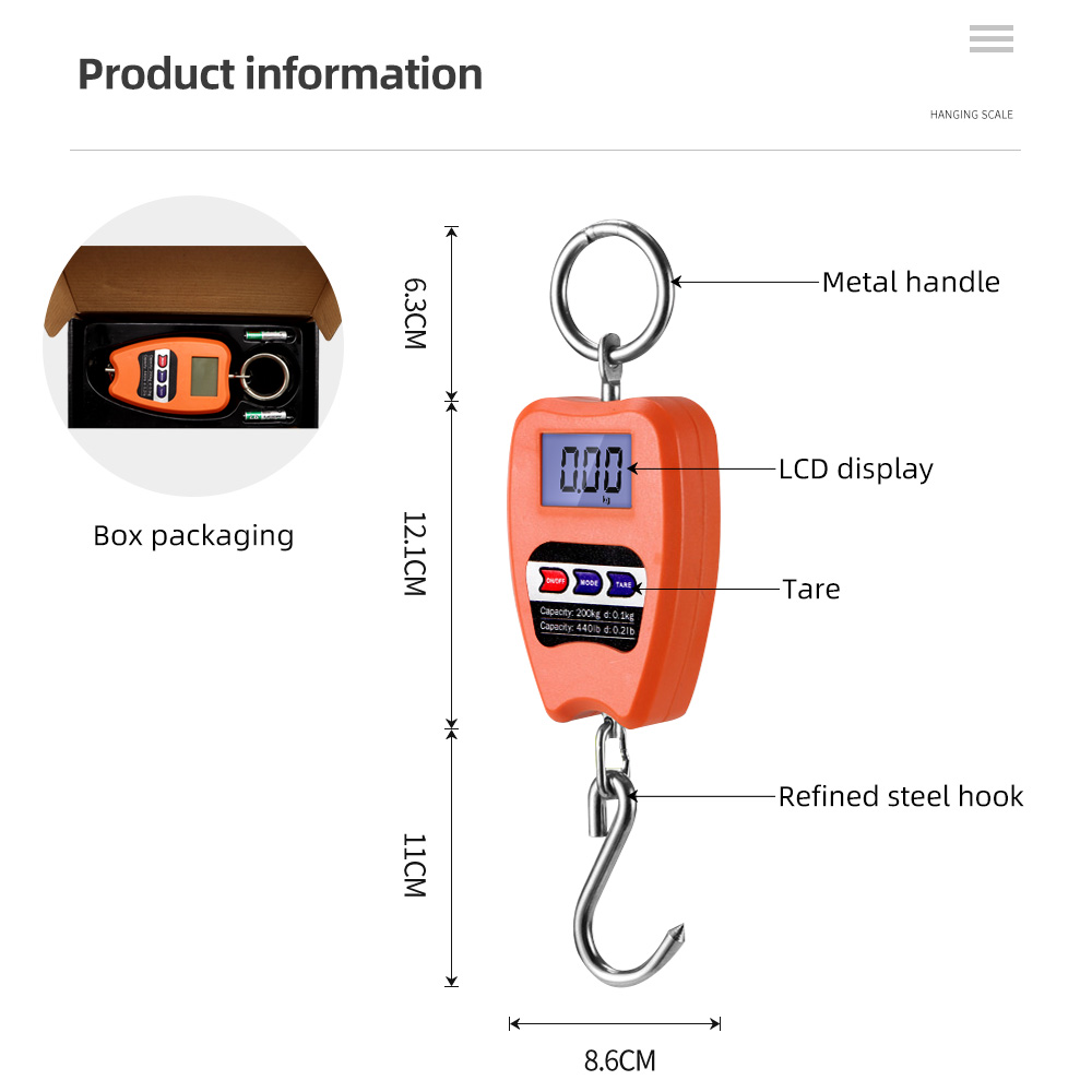 200kg/440lb Crane Scale Digita - Tape Dispenser Weighted recensie en prijs