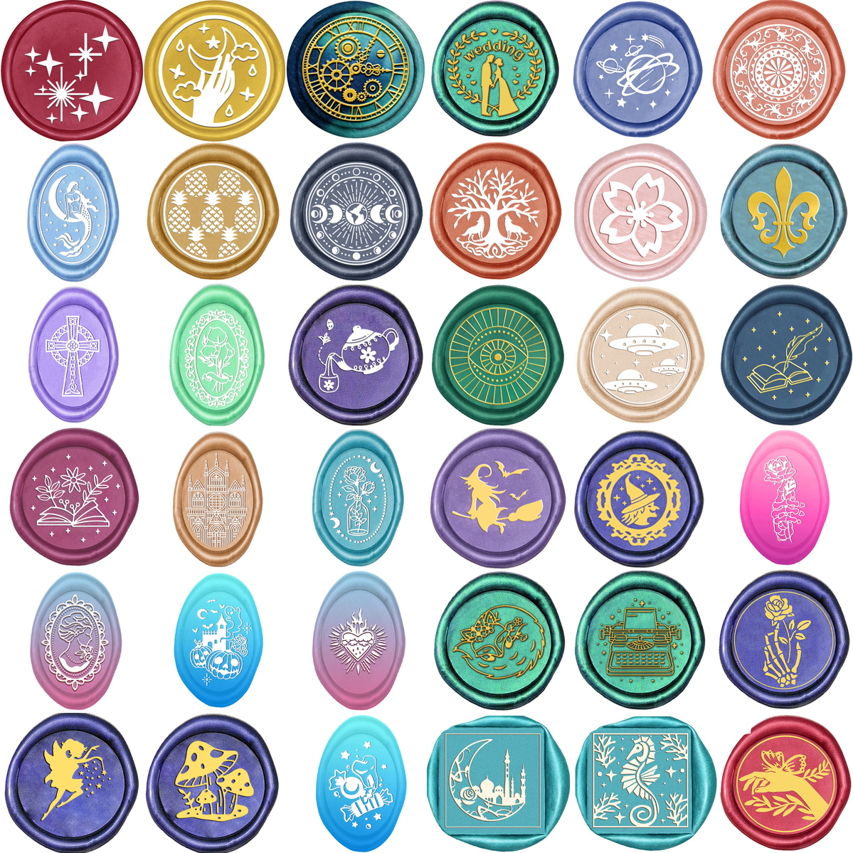 1pc Oval/Round/Square Mixed Wa - Wax Seal Stamp Set recensie en prijs