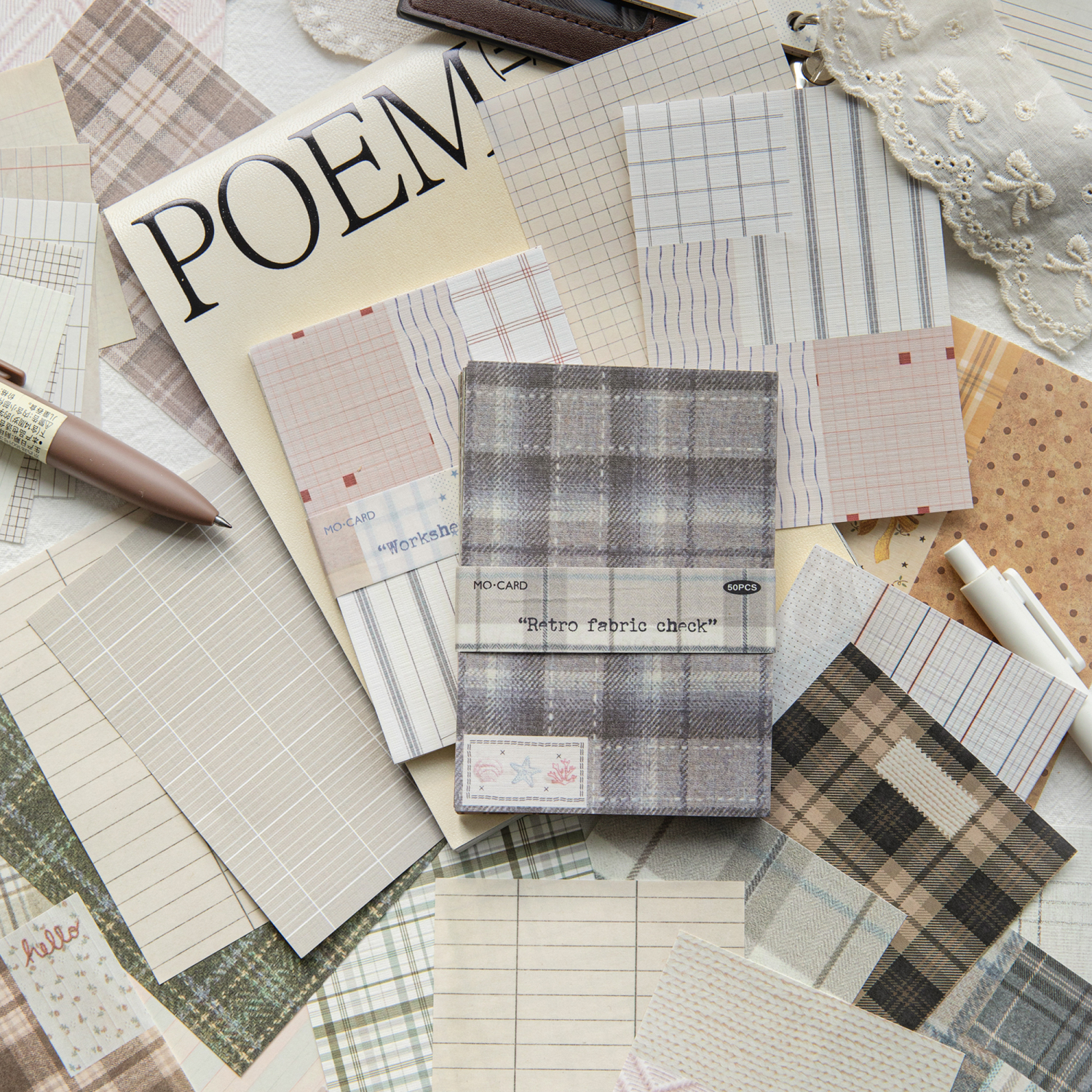 50pcs creative plaid Decor Scr - Ink Blotter Paper recensie en prijs