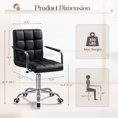 Black PU Leather Swivel Office - Leather Desk Pad recensie en prijs