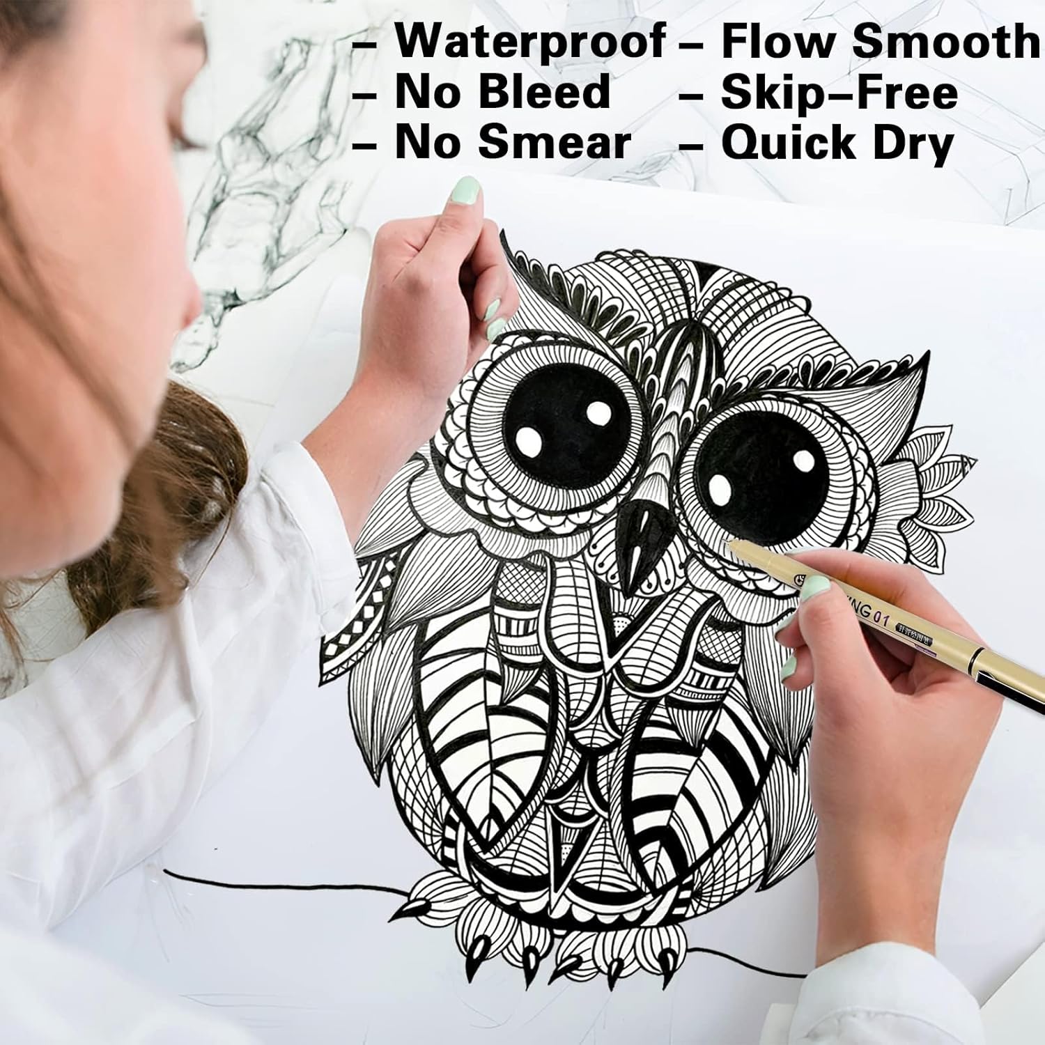 12 Black Fine Line Drawing Pen - Archive Box Set recensie en prijs