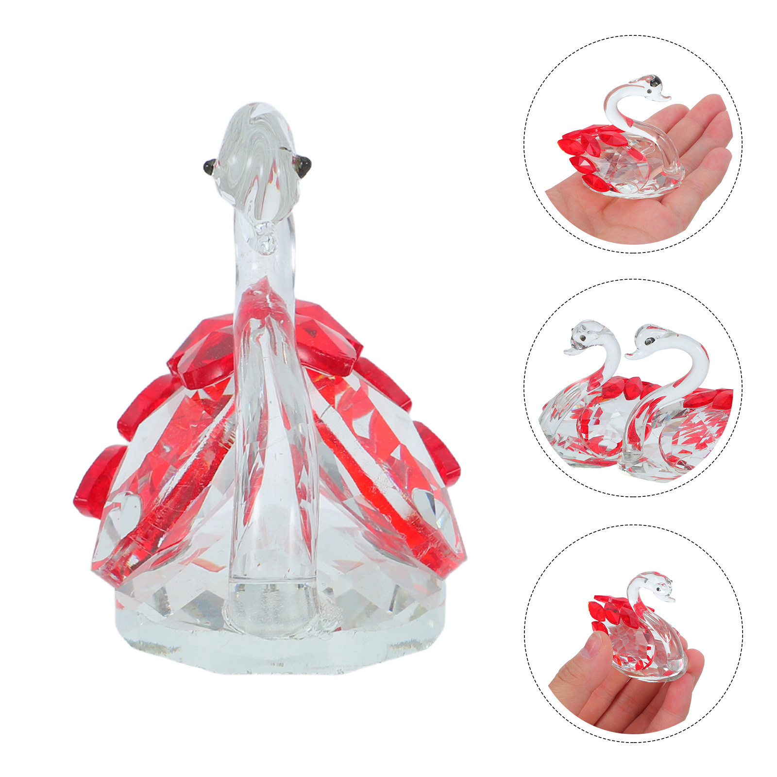 2Pcs Crystal Swan Decor Lover  - Paper Weight Crystal recensie en prijs