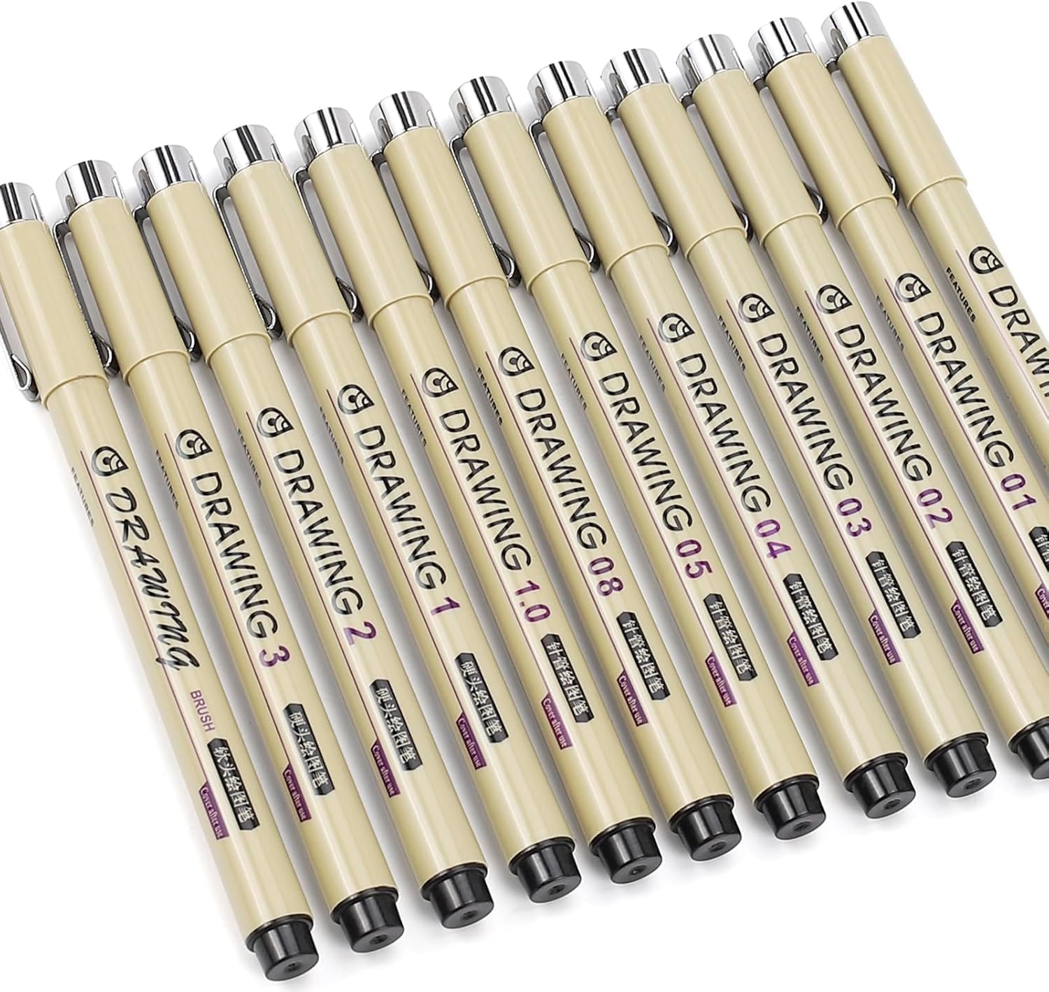 12 Black Micro Fineliner Drawi - Archive Box Set recensie en prijs