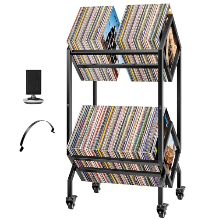 Vinyl Record Storage Rack, 2 T - Magazine Holder Rack recensie en prijs