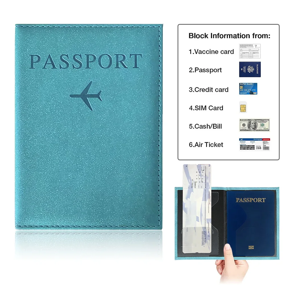 Passport Cover Blue Color Pu P - Index Card Holder recensie en prijs
