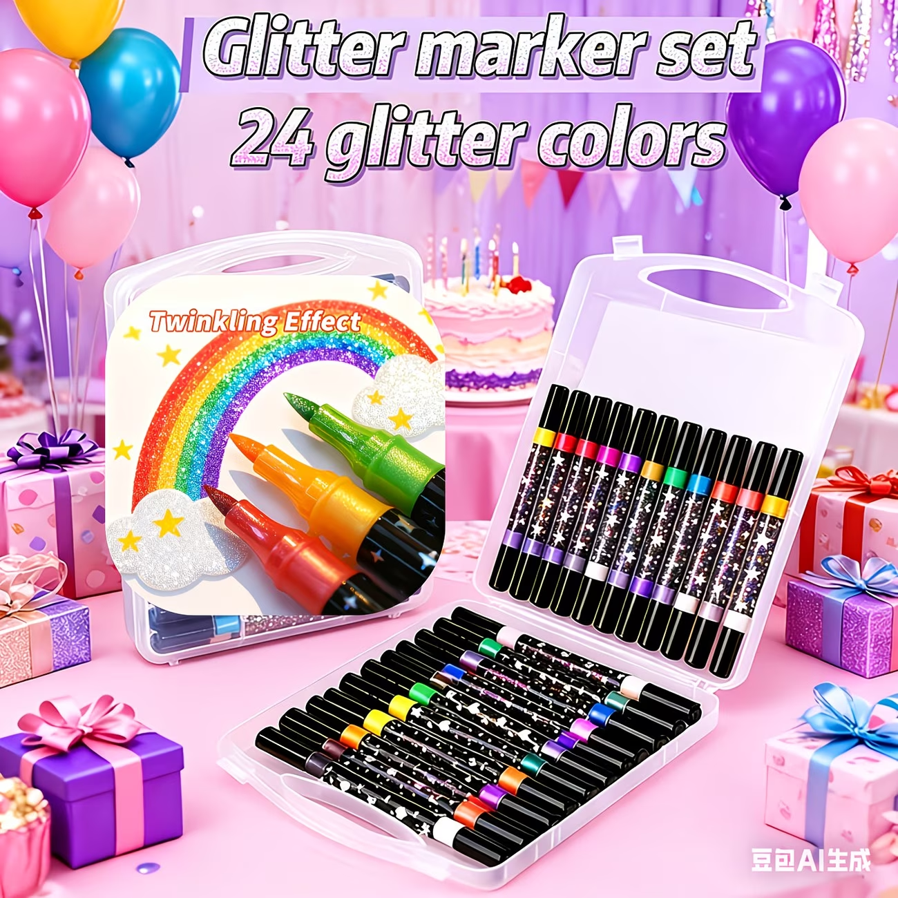 24 Colors Double Head Glitter  - Correction Pen Fine recensie en prijs