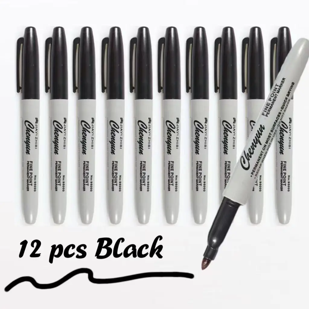 12pcs Black Permanent Marker P - Correction Pen Fine recensie en prijs
