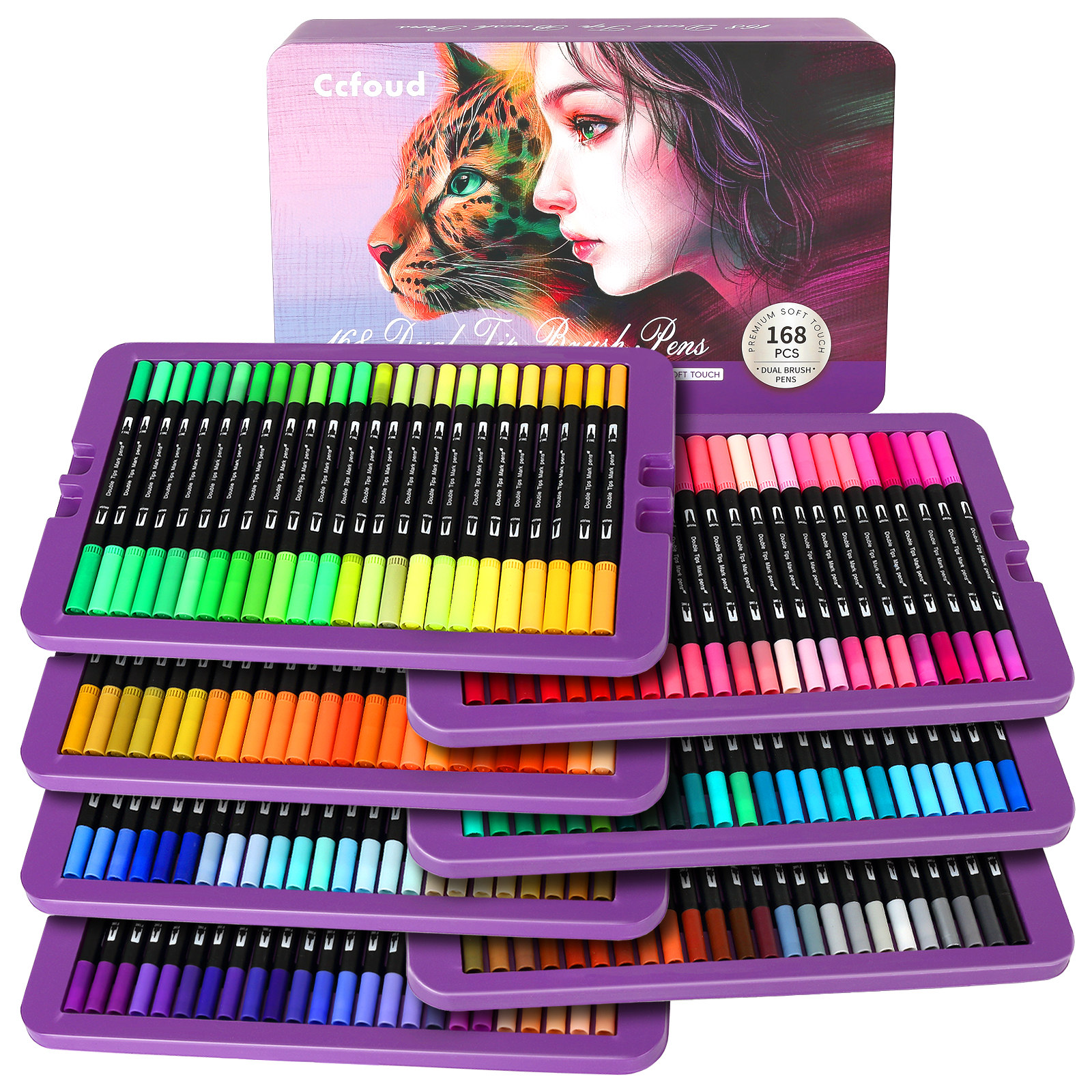 Dual Brush Marker Pens, 168 Co - Correction Pen Fine recensie en prijs