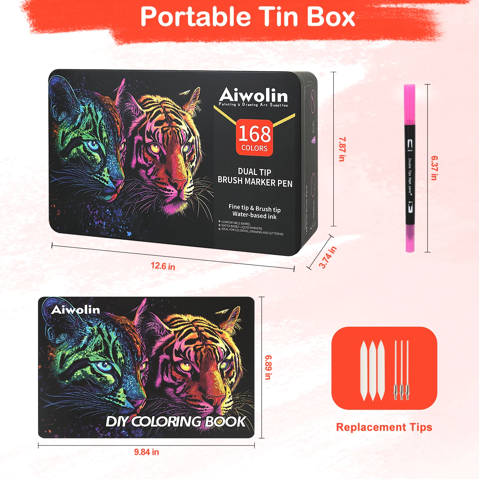 Dual Brush Marker Pens, 168 Co - Correction Pen Fine recensie en prijs